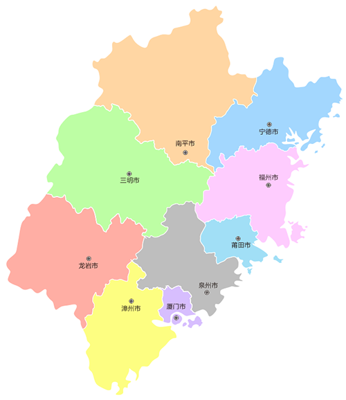 福建省行政地图矢量图
