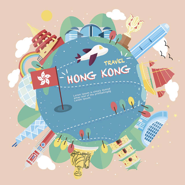 香港球形地图观光旅游