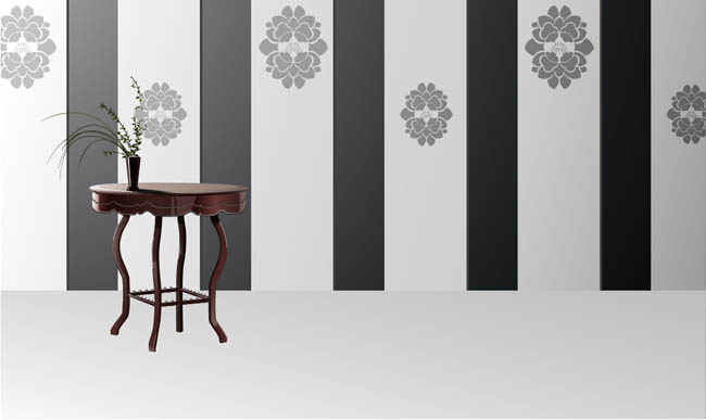 古典欧式家具背景矢量素材-2
