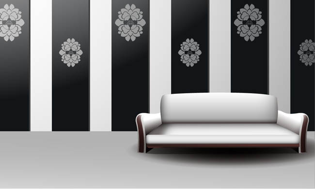 古典欧式家具背景矢量素材-3