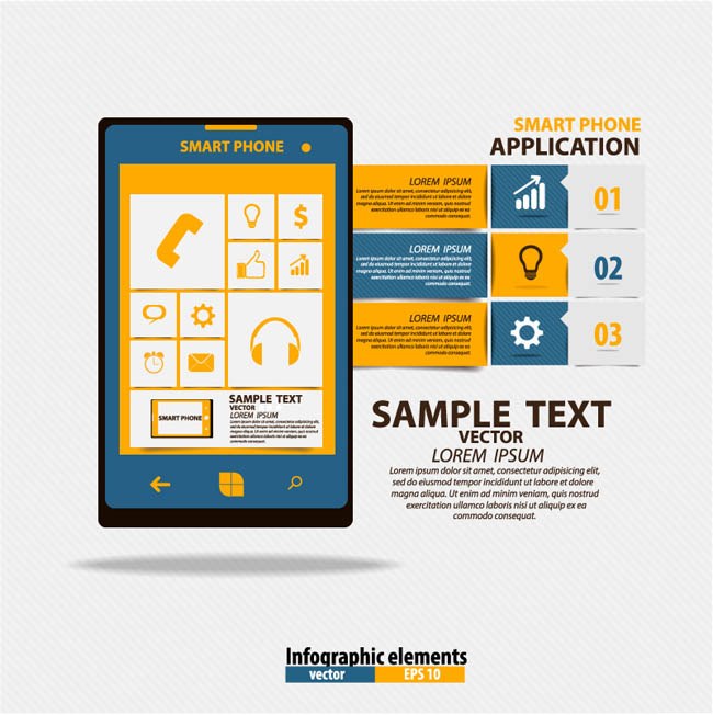 创意智能手机信息图矢量素材