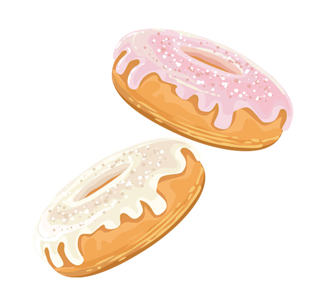 矢量图素材美味的甜甜圈手绘系列免费下载