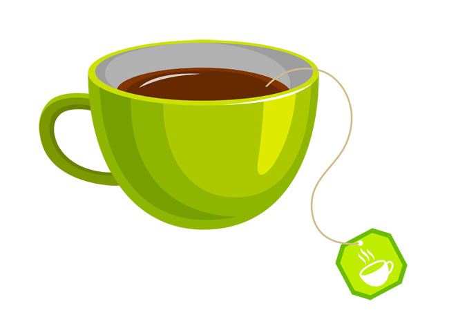 绿色杯子里面咖啡矢量图素材免费下载