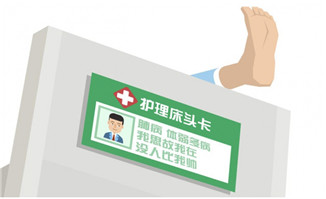 病人把脚放在病床头的扁