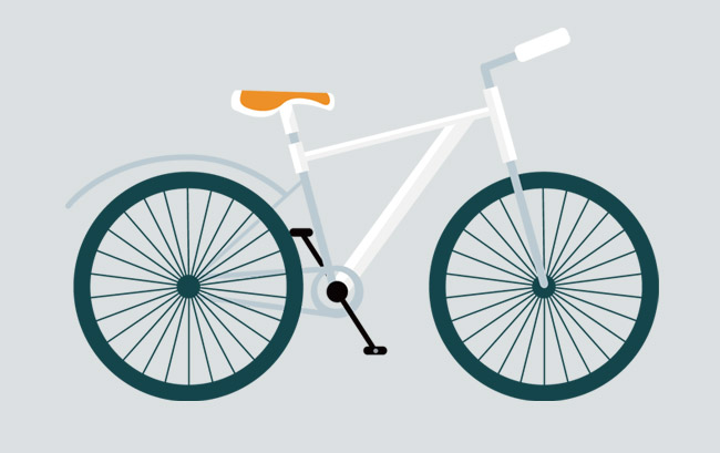 白色自行车矢量图素材免费下载