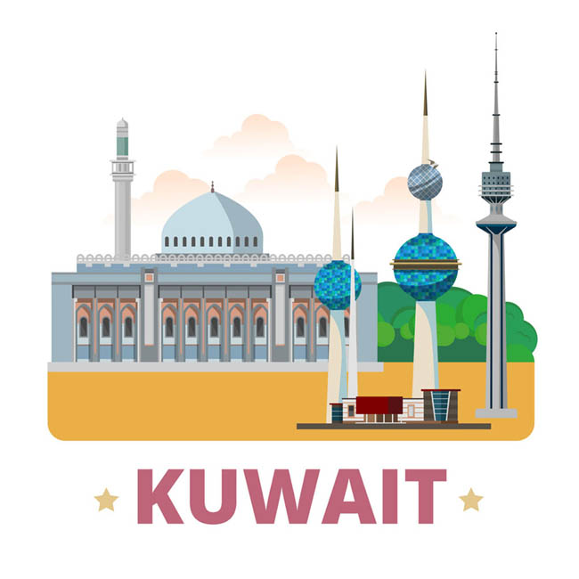 科威特漫画矢量图扁平化素材设计动画场景素材