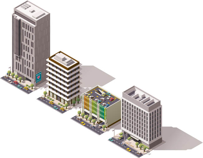 高层城市3d建筑图片矢量图素材下载