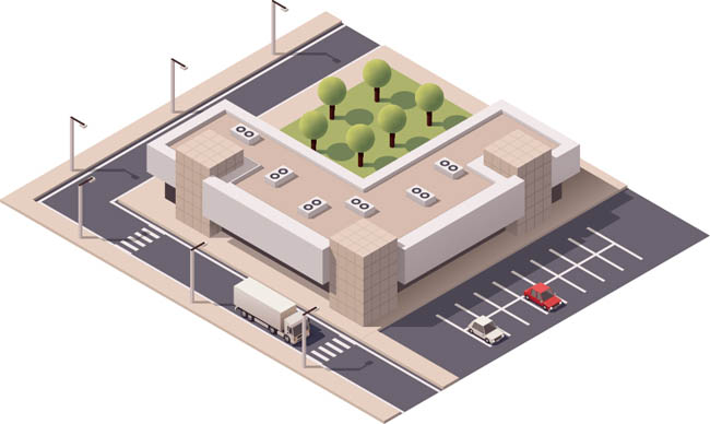 商场办公楼3D模型设计图片矢量图素材下载