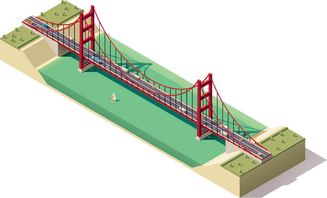 天桥3d模型建筑等距图片矢量图素材下载