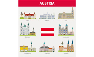 奥地利城市建筑插图图片