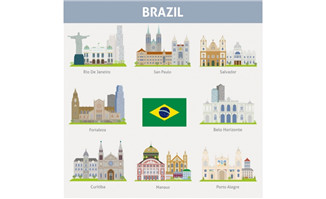巴西城市插图图片矢量图
