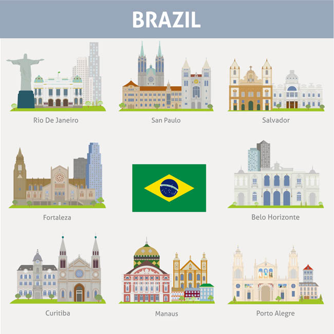 巴西城市插图图片矢量图素材下载