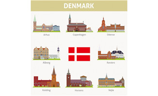 丹麦城市地标建筑图片矢