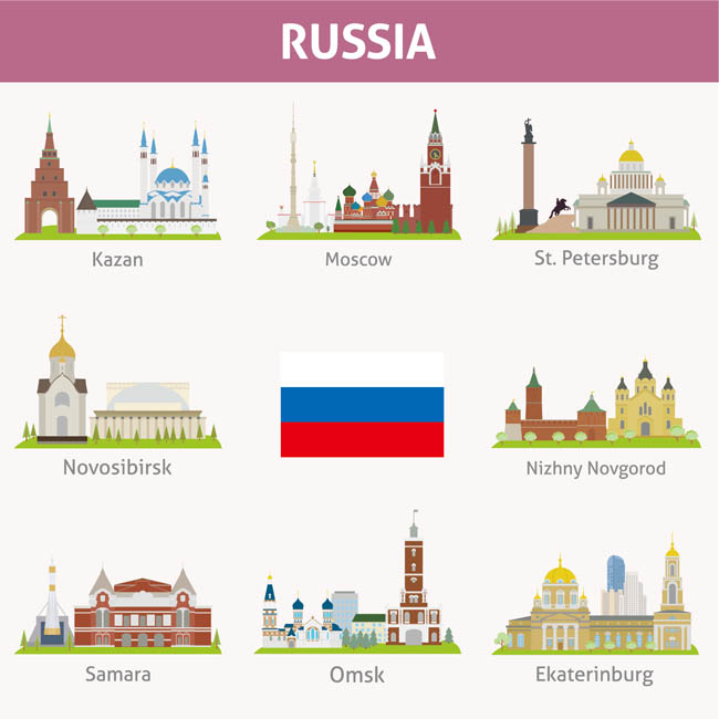 矢量俄国城市地标建筑图片矢量图素材