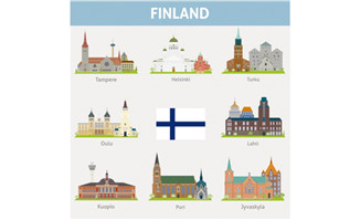 芬兰城市地标建筑图片矢
