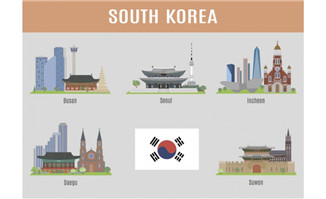韩国城市地标建筑图片矢