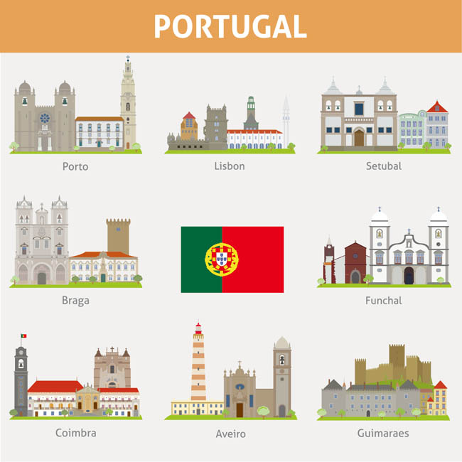 葡萄牙城市插图图片矢量图素材