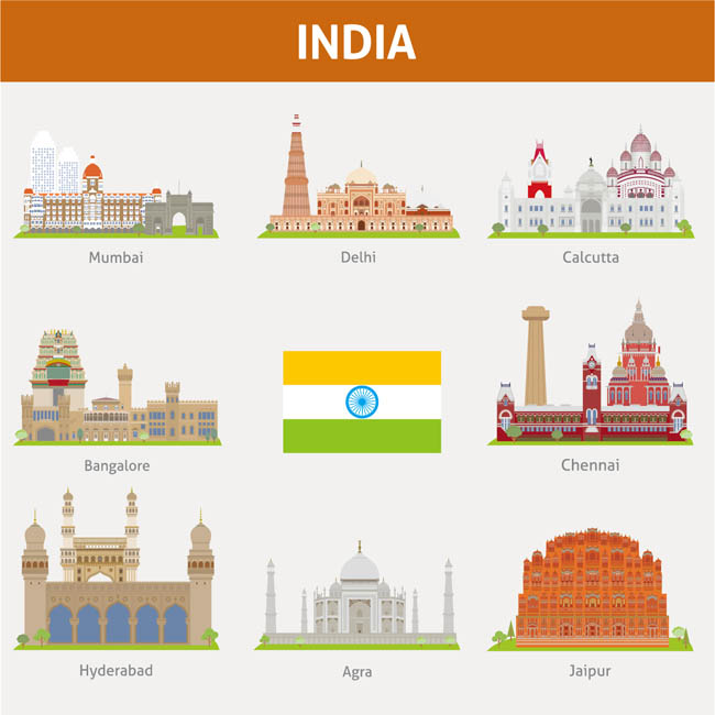印度城市插图图片矢量图素材下载