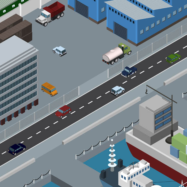 3d建筑城市道路背景图片矢量图素材下载