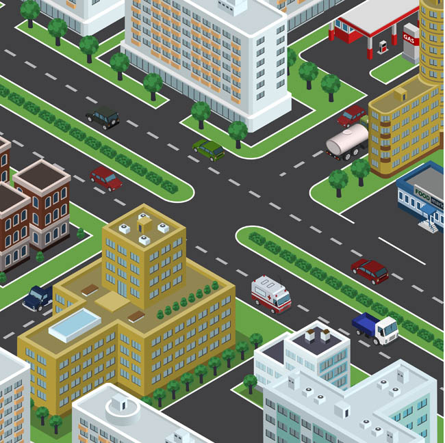 3d建筑卡通城市背景图片矢量图素材下载
