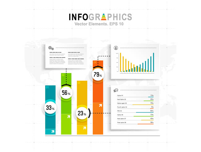 矢量图素材下载多方位分析信息图表矢量素材
