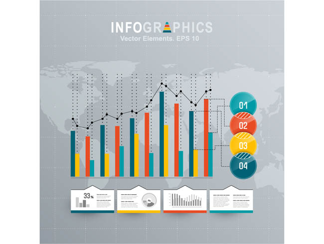 全方位分析信息图表矢量素材