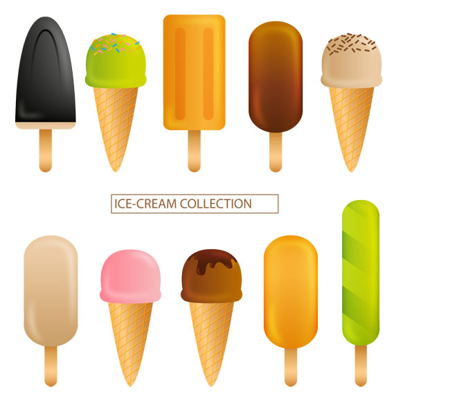  多款矢量冰淇淋雪糕设计矢量图素材下载