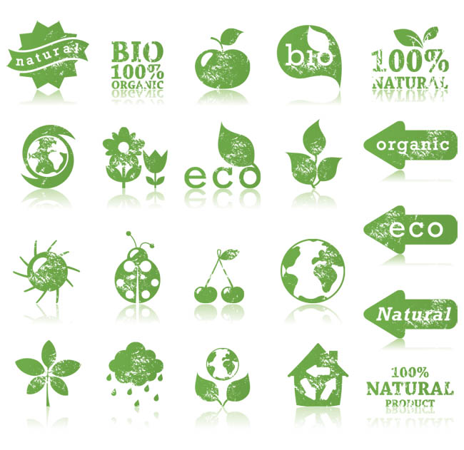 绿色图标环保主题元素设计