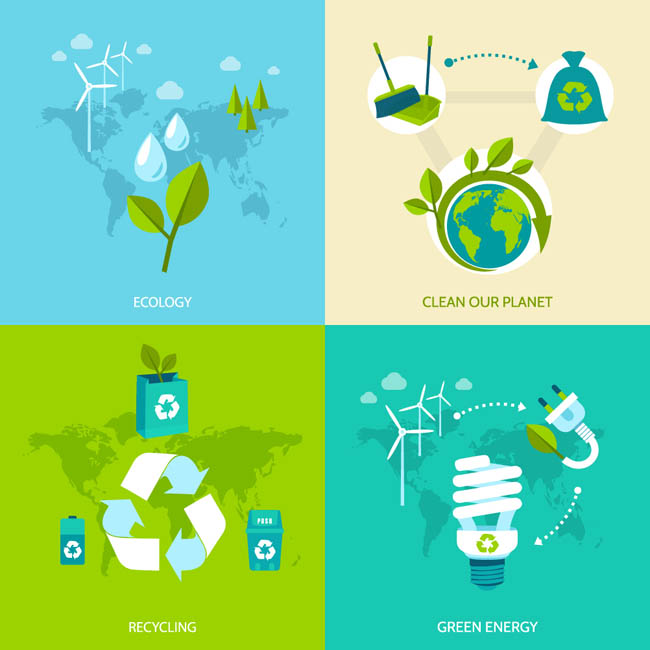 生态清洁循环绿色能源图标图片