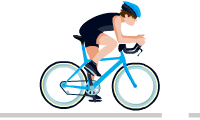 扁平化动画，骑自行车的人，flash动画短片