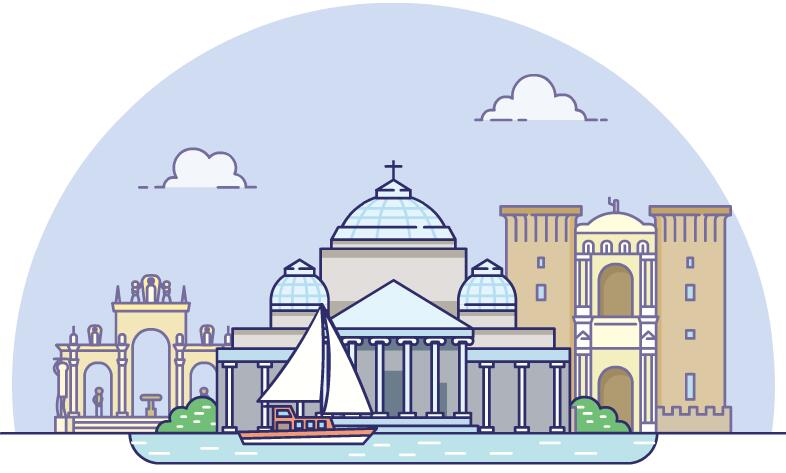 描边扁平化,国外建筑场景,MG动画短片素材 描边扁平化,国外建筑场景,MG动画短片素材