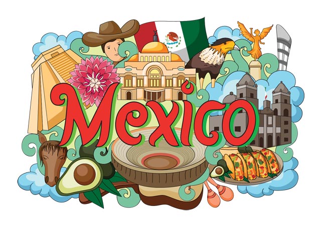 墨西哥旅游海报地标建筑设计素材下载