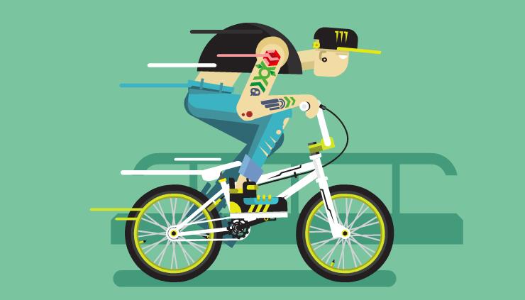 骑自行车 人物扁平化 动画短片 MG动画