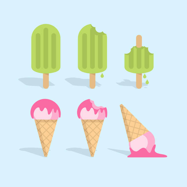 夏季冰淇淋雪糕矢量素材下载