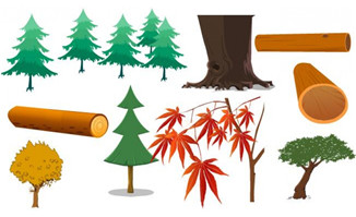 各种木材原料道具flash动画