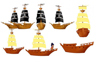 各种木制结构船海盗船f