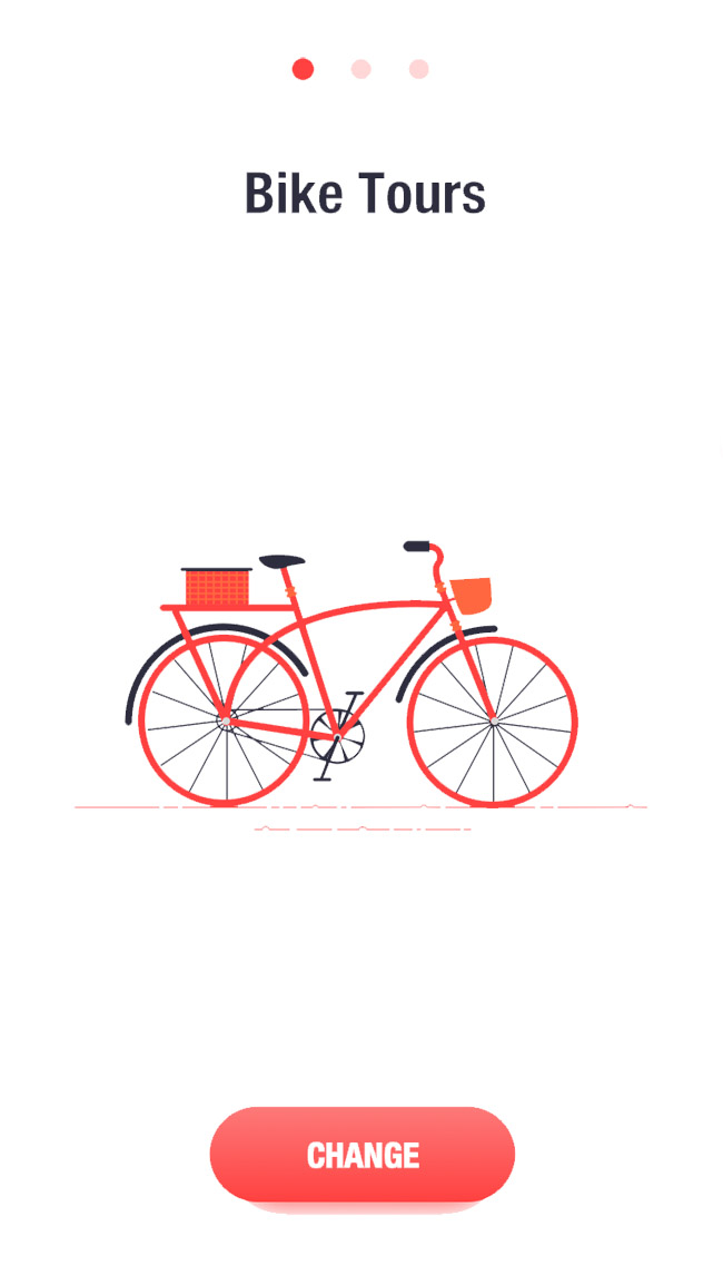 自行车APP手机界面设计扁平化简约风格