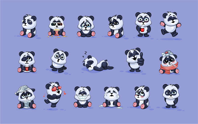 动漫卡通大熊猫表情设计静态表情包