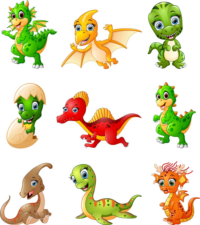 各种款式恐龙小动物卡通形象设计
