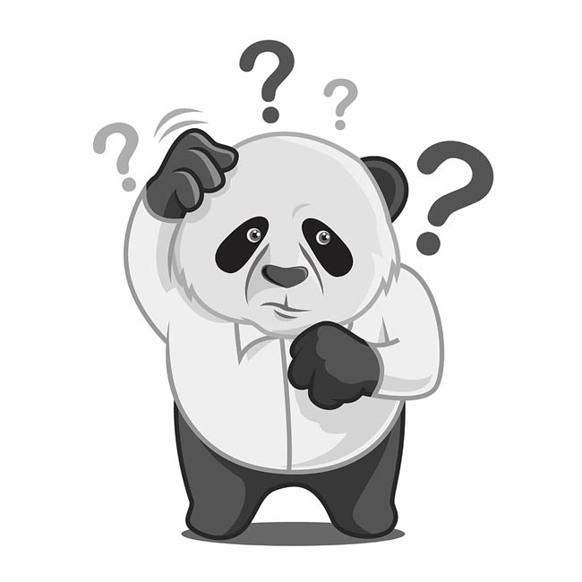 满头问号的熊猫卡通动漫矢量素材