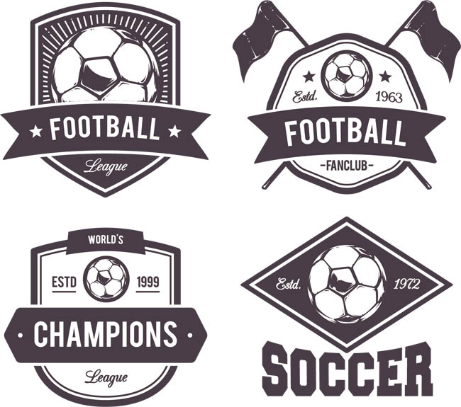 足球俱乐部图标logo设计元素矢量素材下载