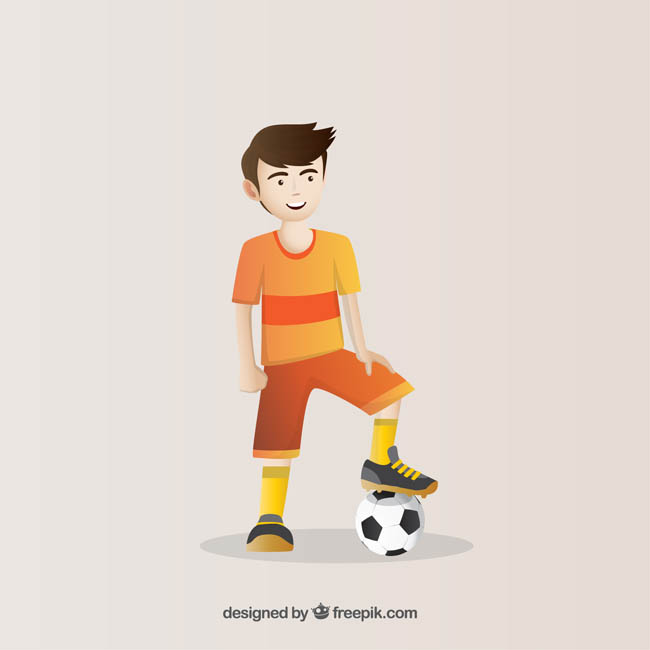 足球运动动漫卡通形象人物设计矢量素材下载