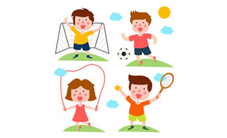 儿童各种运动动作体育活