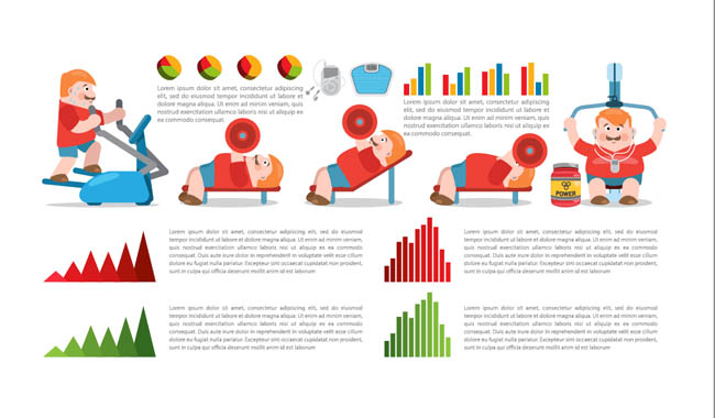 扁平化健身科学运动指南表矢量图素材