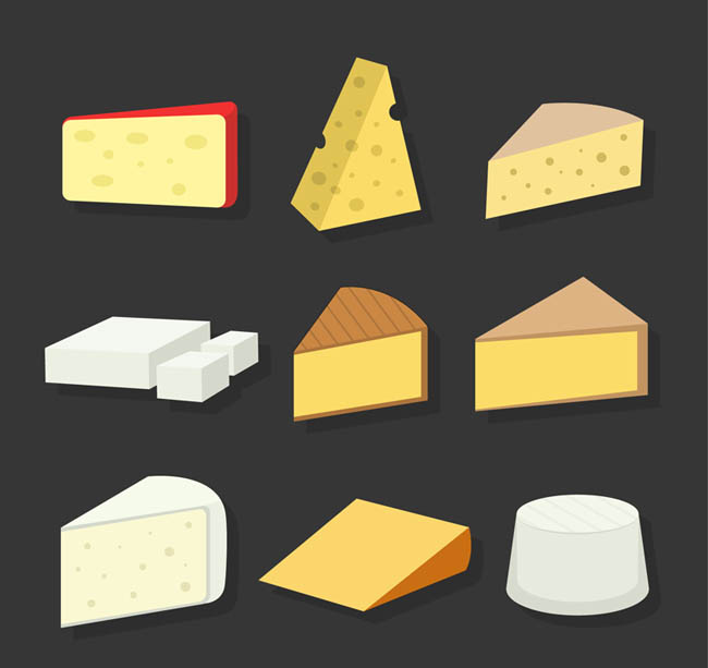 美味的奶酪食品造型设计矢量素材下载