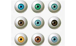 各种颜色写实的五官眼球