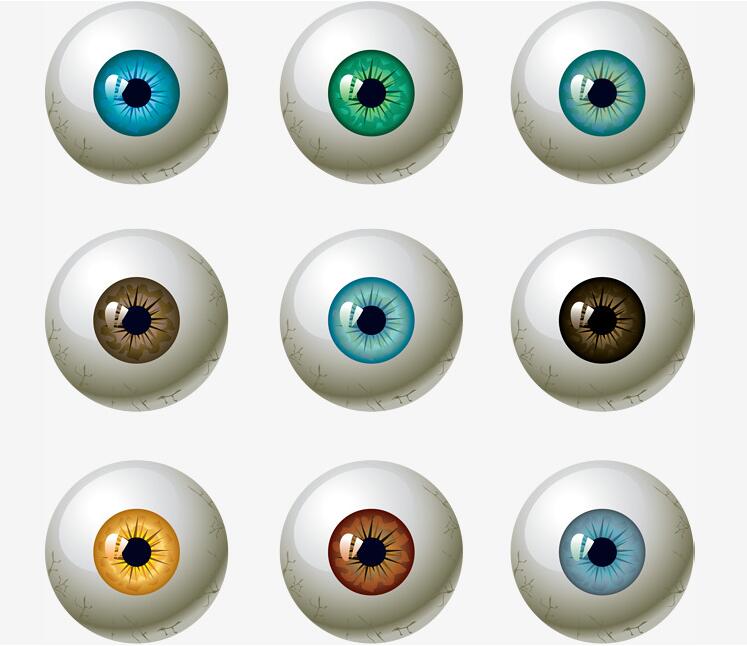 各种颜色写实的五官眼球动漫人物眼睛