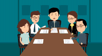 开会人物 扁平化人物 MG开会动画 公司开会场景短片
