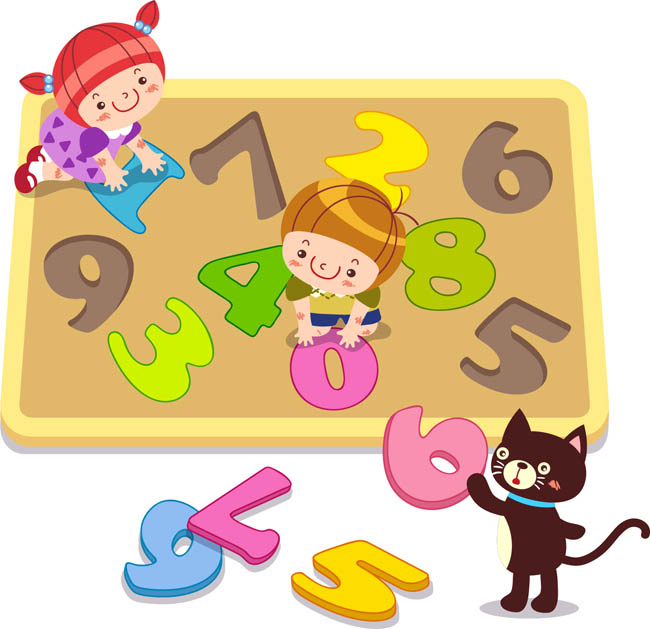 少儿 学习数字 插画数字 矢量素材