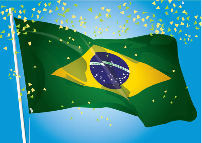 飘在空中、巴西国旗、巴西庆祝活动、矢量素材